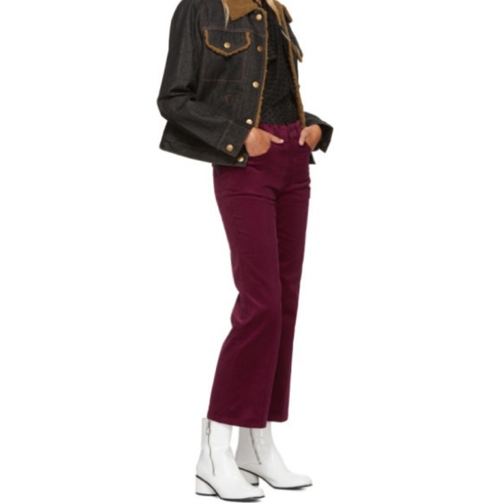 Marc Jacobs Bordeaux Corduroy Cropped Trousers